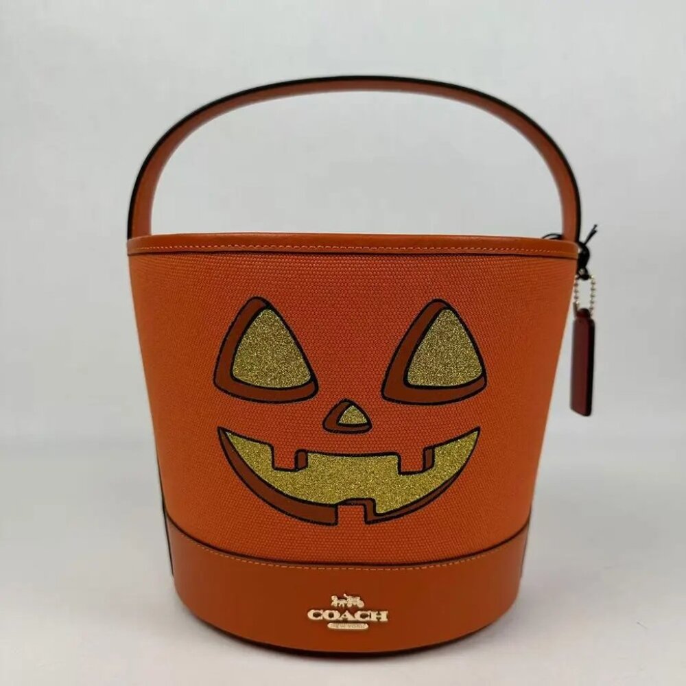 COACH   CW533  Trick Or Treat Bucket With Halloween Pumpkin